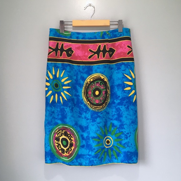 Surf Side Other - Beach Coverup Wrap Skirt Blue Tie-Dye Rayon NWOT